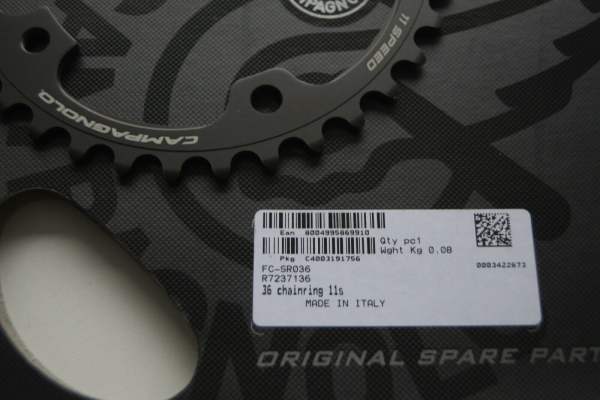 Campagnolo Kettenblatt FC-SR036 für Super Record CT 110mm 11s 36 Zähne 2011-14 OVP