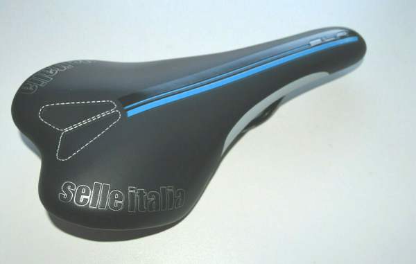 Selle Italia SLR Sattel mit Manganese Gestell sw-blau-weiß